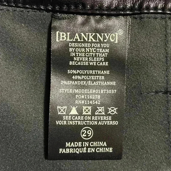 BLANKNYC Other Worldly Overall Women’s 29 Shiny Black Vegan Leather Punk NWT - Picture 15 of 16